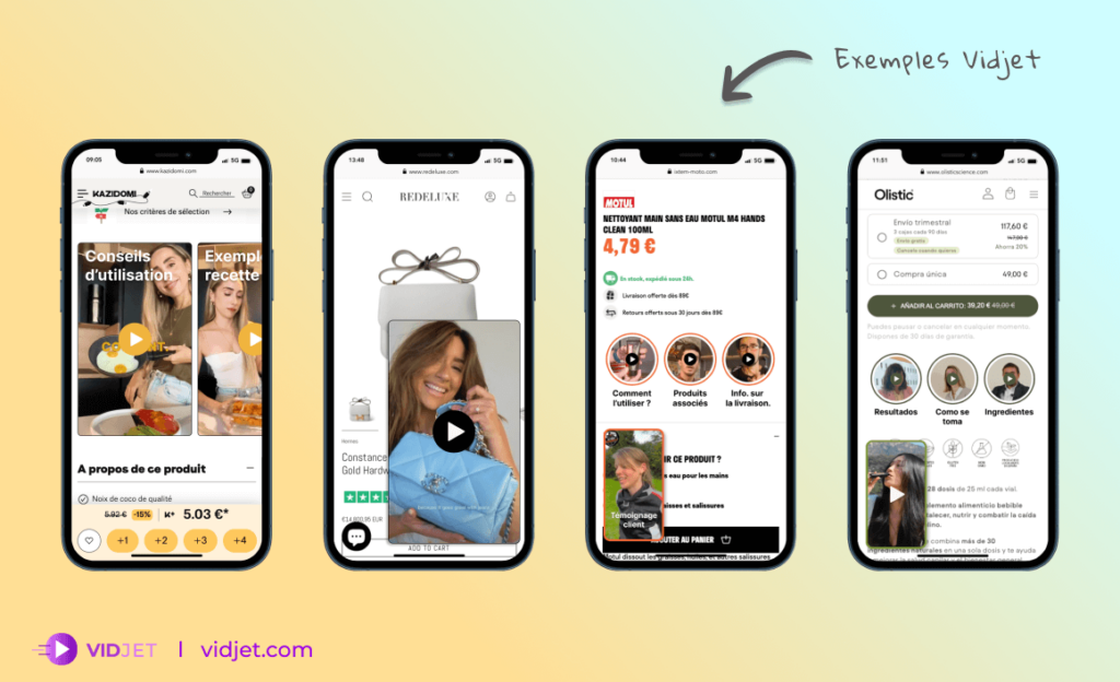 Quatre exemples Vidjet